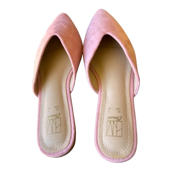 Women’s Pink Suede Mules Size 5. - Picture 6 of 9